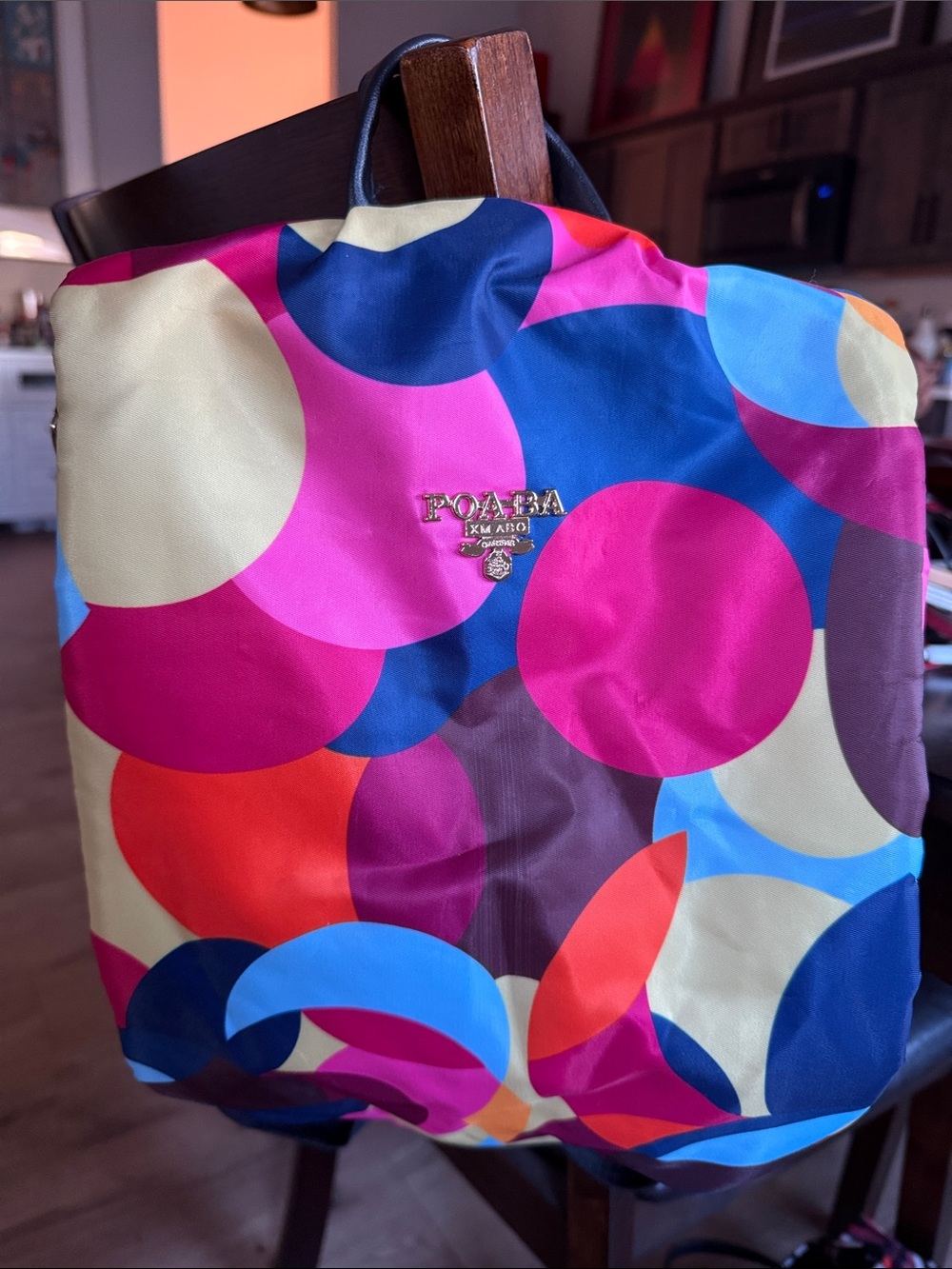 Colorful Circle Print Tote Bag - Multicolor designer inspired backpack pr